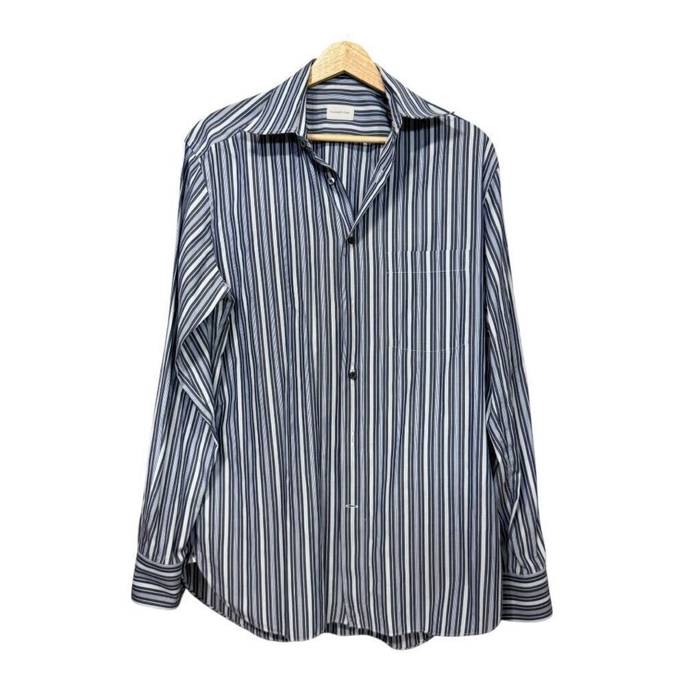 Ermenegildo Zegna‎ dress stripped blue shirt  39/15 1/2 regular fit